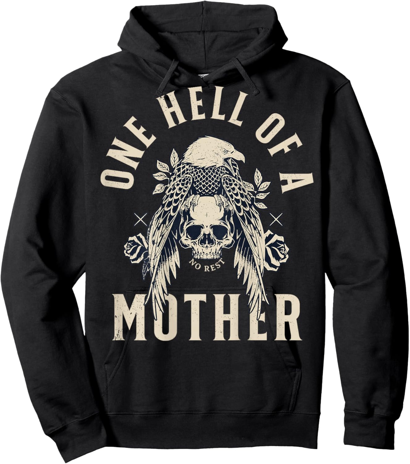 One Hell Of A Mother (on back) Hoodie - Hoodie | Black