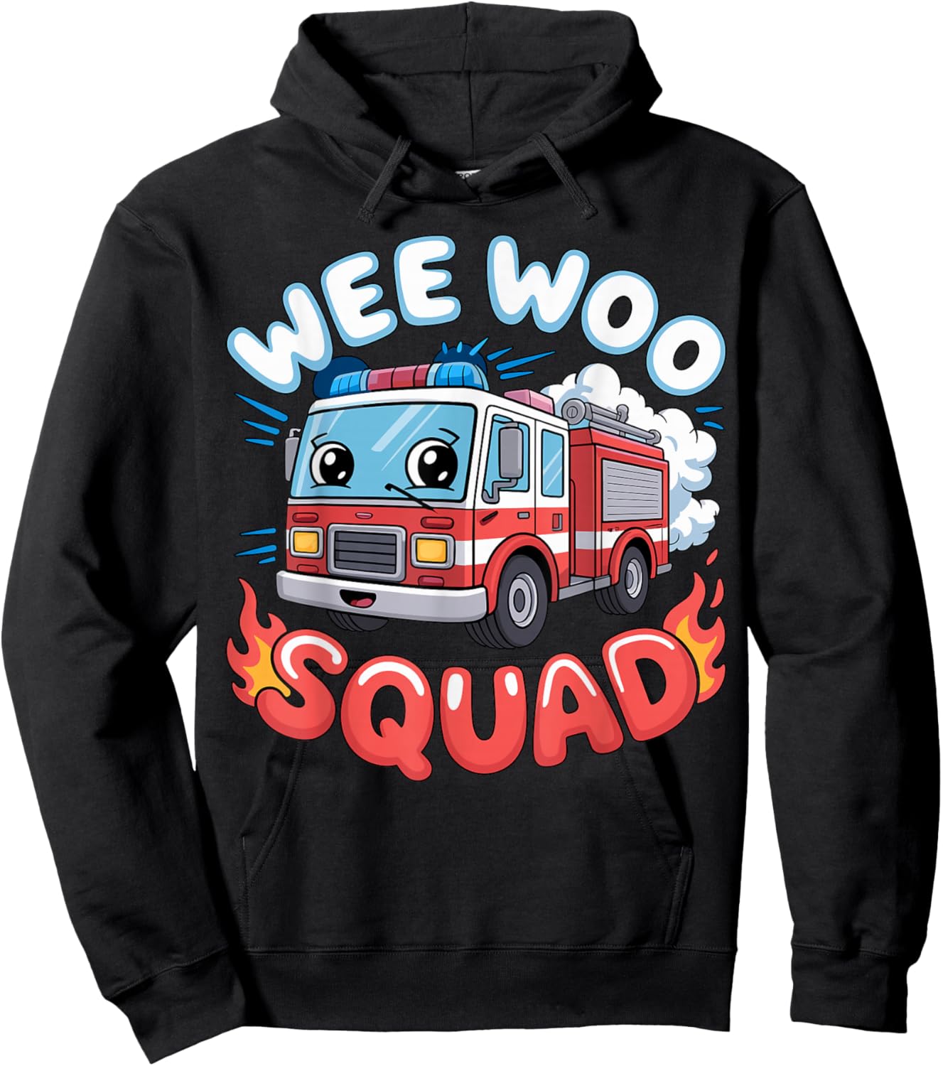 Wee Woo Squad Fire Truck Hoodie - Hoodie | Black