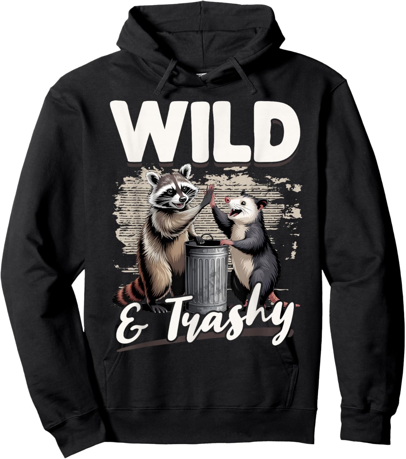 Funny Opossum and Raccoon Hoodie - Hoodie | Black