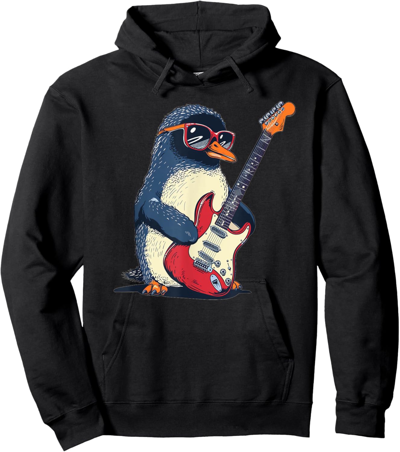 Nice Penguin Costume for emperor Penguin and Guitarists Fans Hoodie - Hoodie | Black