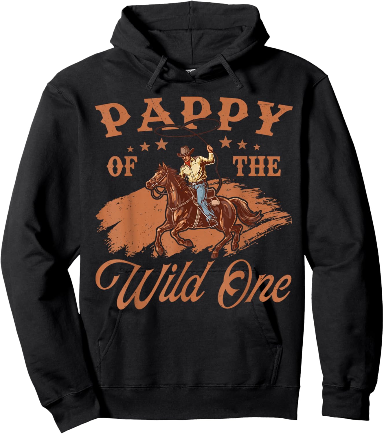 Pappy of The Wild One Cowboy Western Rodeo Party Matching Hoodie - Hoodie | Black