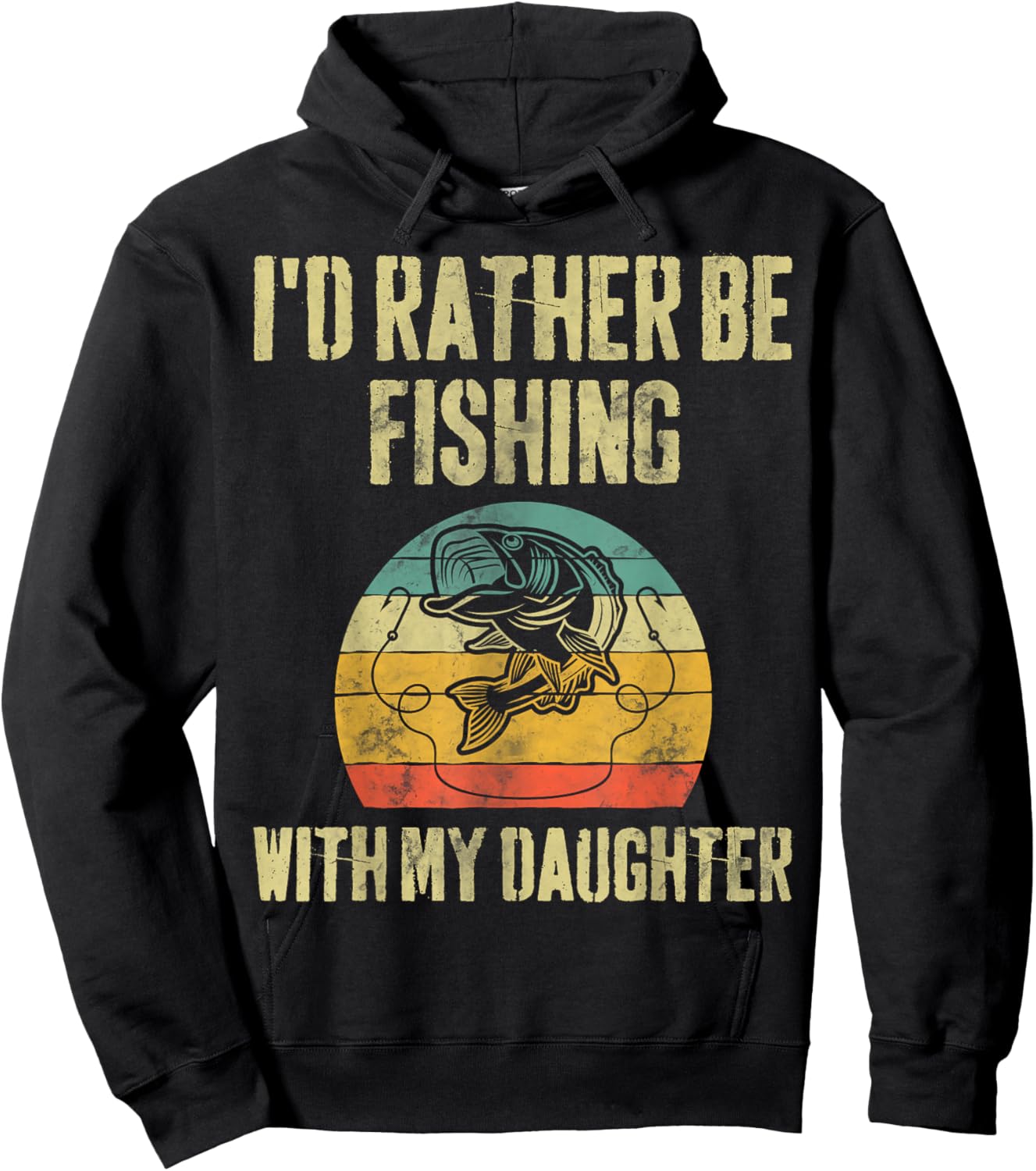 I'd Rather Be Fishing With My Daughter Funny Fisherman Hoodie - Hoodie | Black