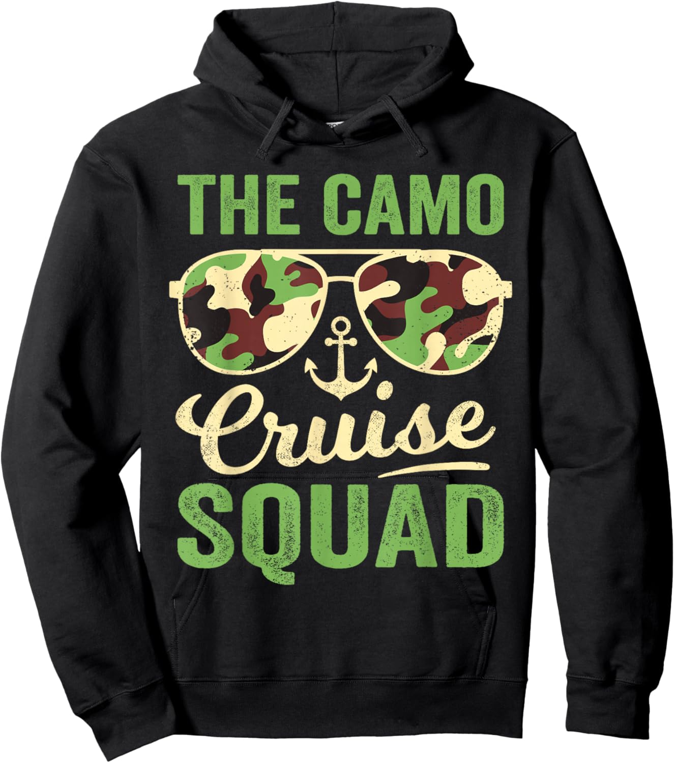 Camo Cruise Squad 2025 Retro Vintage Family Matching Camo Hoodie - Hoodie | Black
