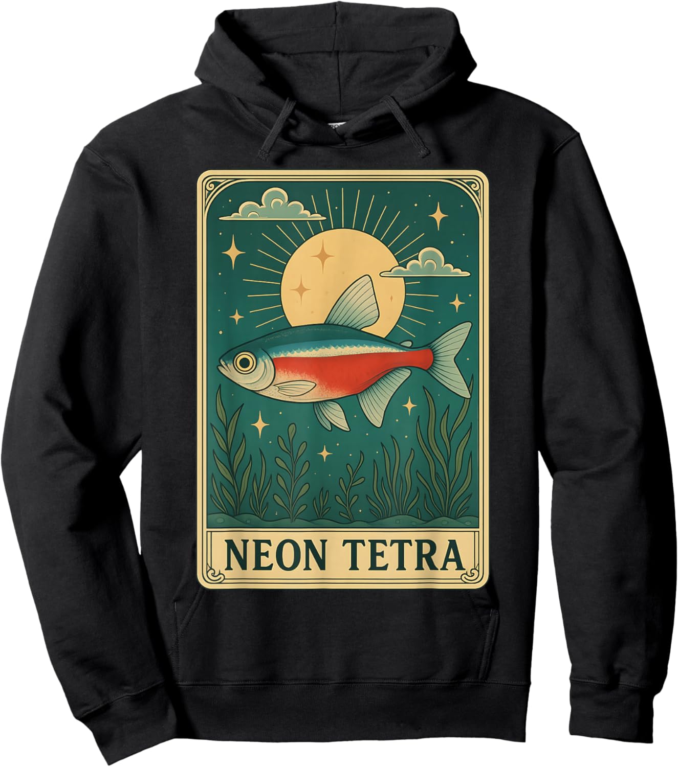 Neon Tetra Tarot Card Hoodie - Hoodie | Black