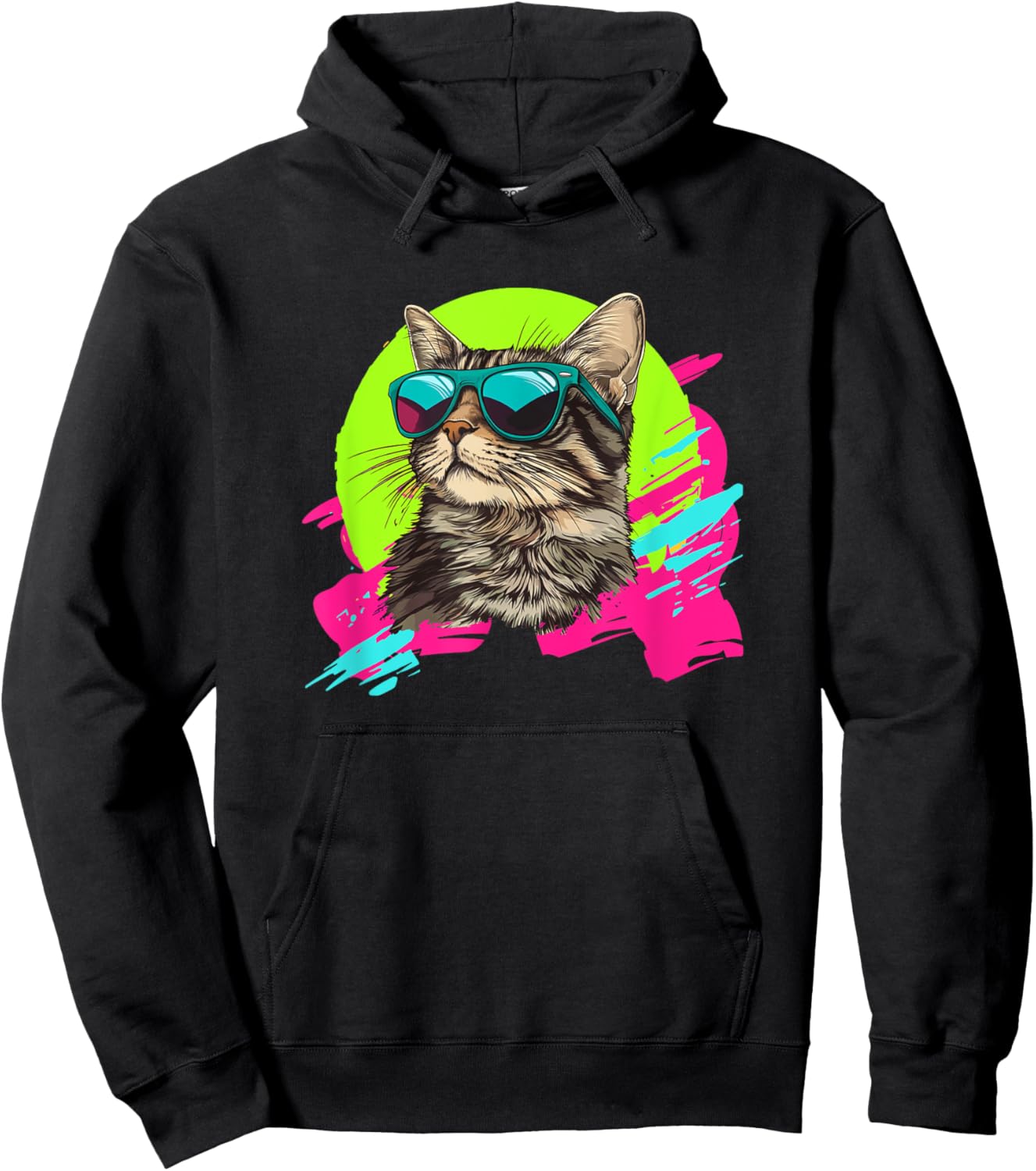 Retro Vintage Brown Tabby Cat Lover Men Women Girls Kids Hoodie - Hoodie | Black