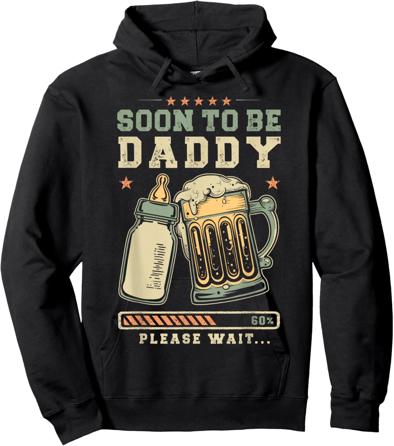 Soon to Be Daddy Please Wait Loading Expecting Dad Hoodie - Hoodie | Black