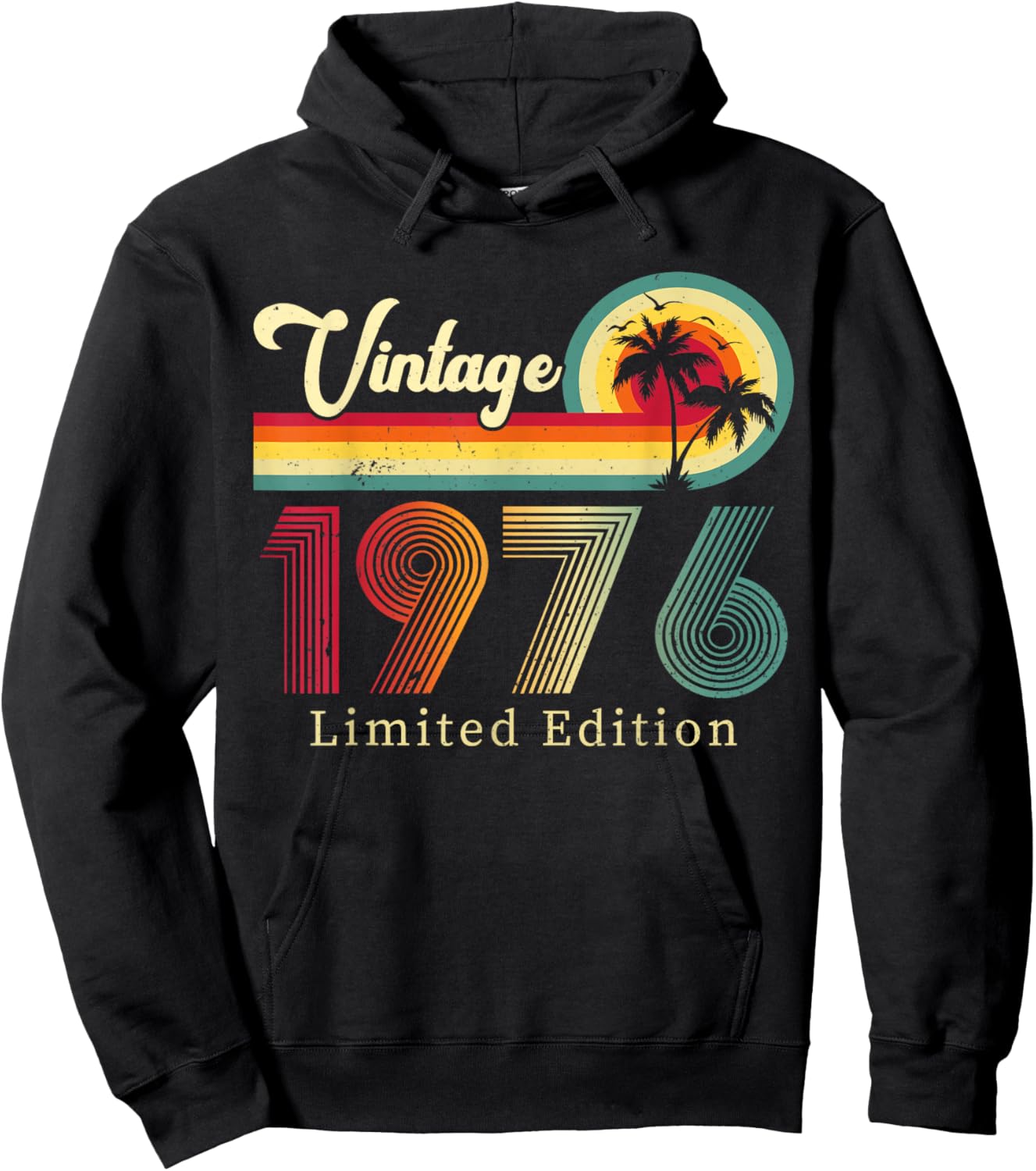 50th Birthday Vintage 76 Retro 50 Years Old Hoodie - Hoodie | Black