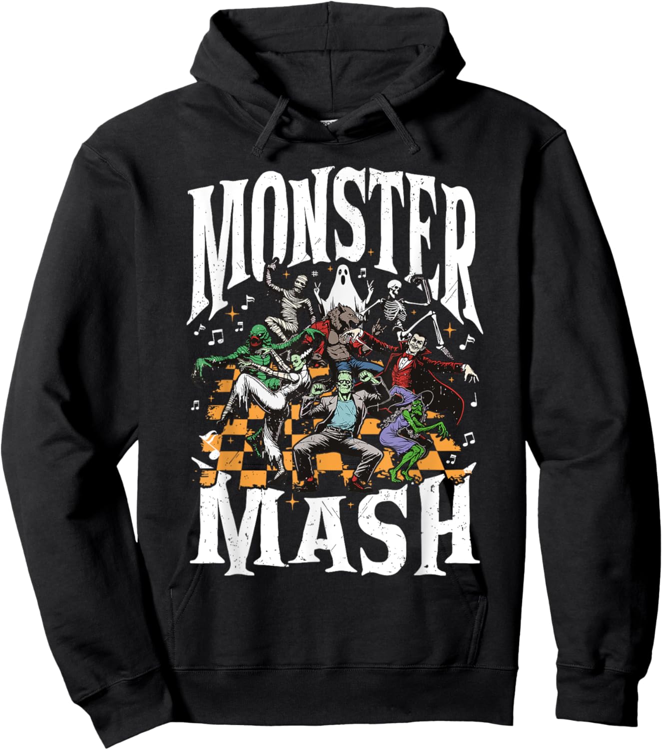 Monster Mash Retro Halloween Funny Monster Spooky Men Hoodie - Hoodie | Black