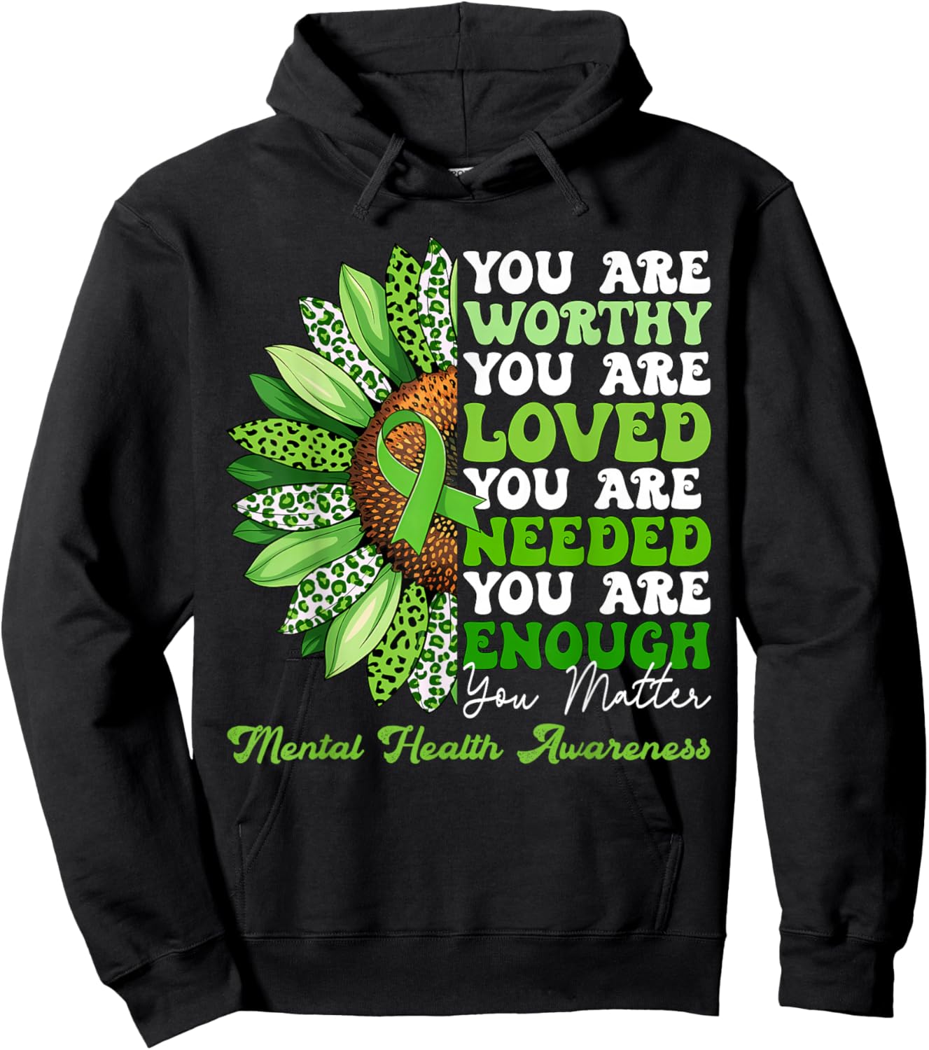 Motivational Support Warrior Mental Health Awareness Gifts Hoodie - Hoodie | Black