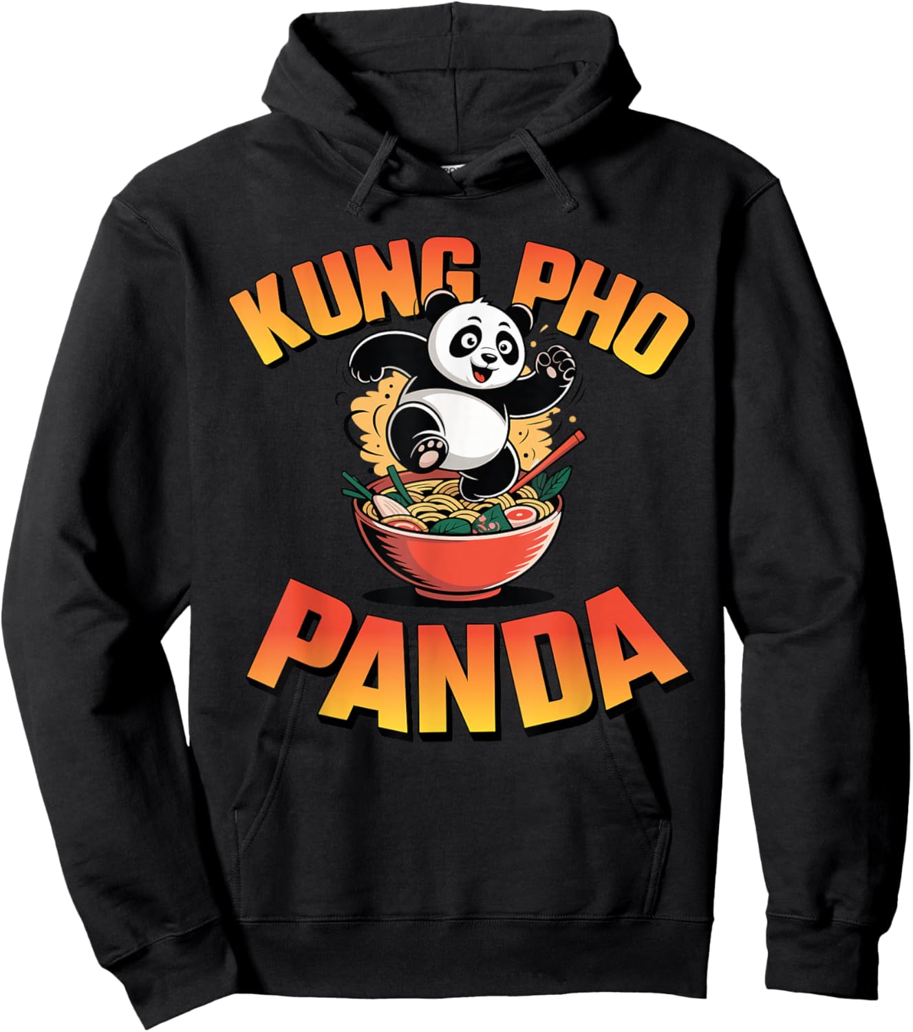 Pholicious Panda Vietnamese Pho Lover Design Kung Fu Hoodie - Hoodie | Black