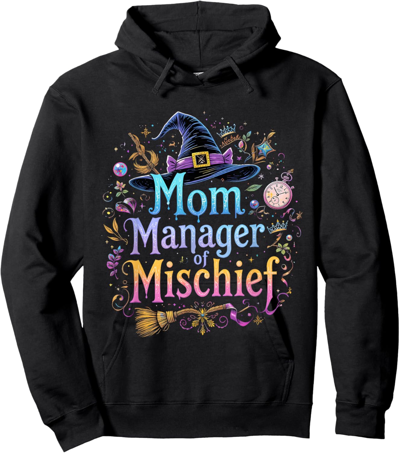 Mom Manager Mischief Mother's Day Funny Women Magical Hoodie - Hoodie | Black