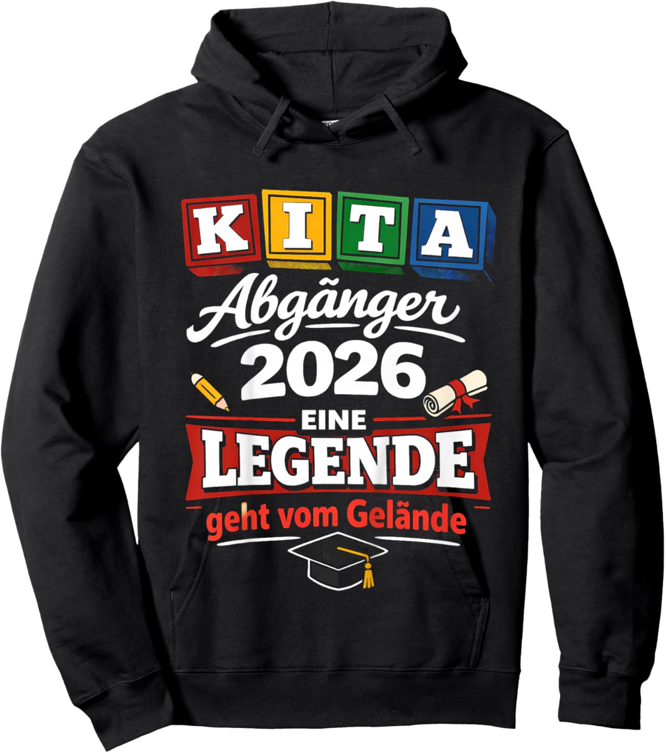 Kinder Eine Legende geht vom Gelände Kita Abgänger 2026 Hoodie - Hoodie | Black