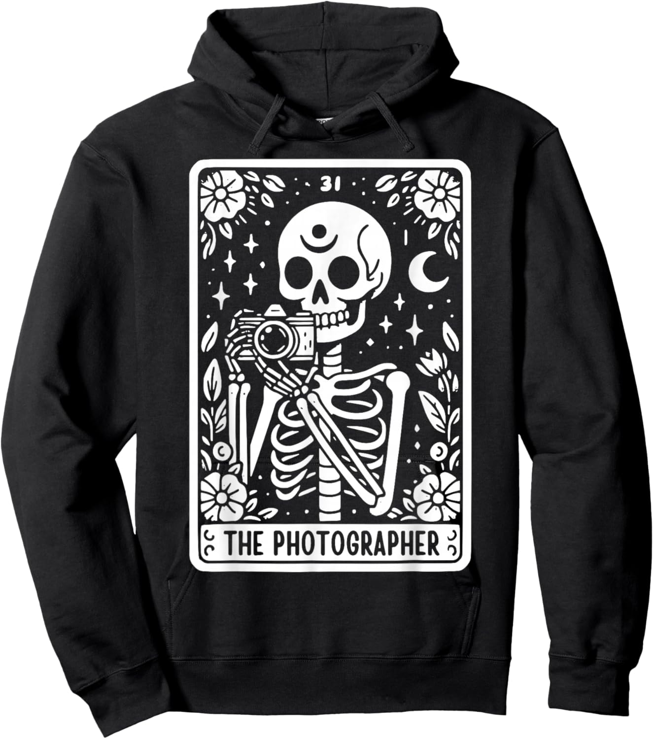 The Photographer Skeleton Tarot Card Photographer Cameraman Hoodie - Hoodie | Black