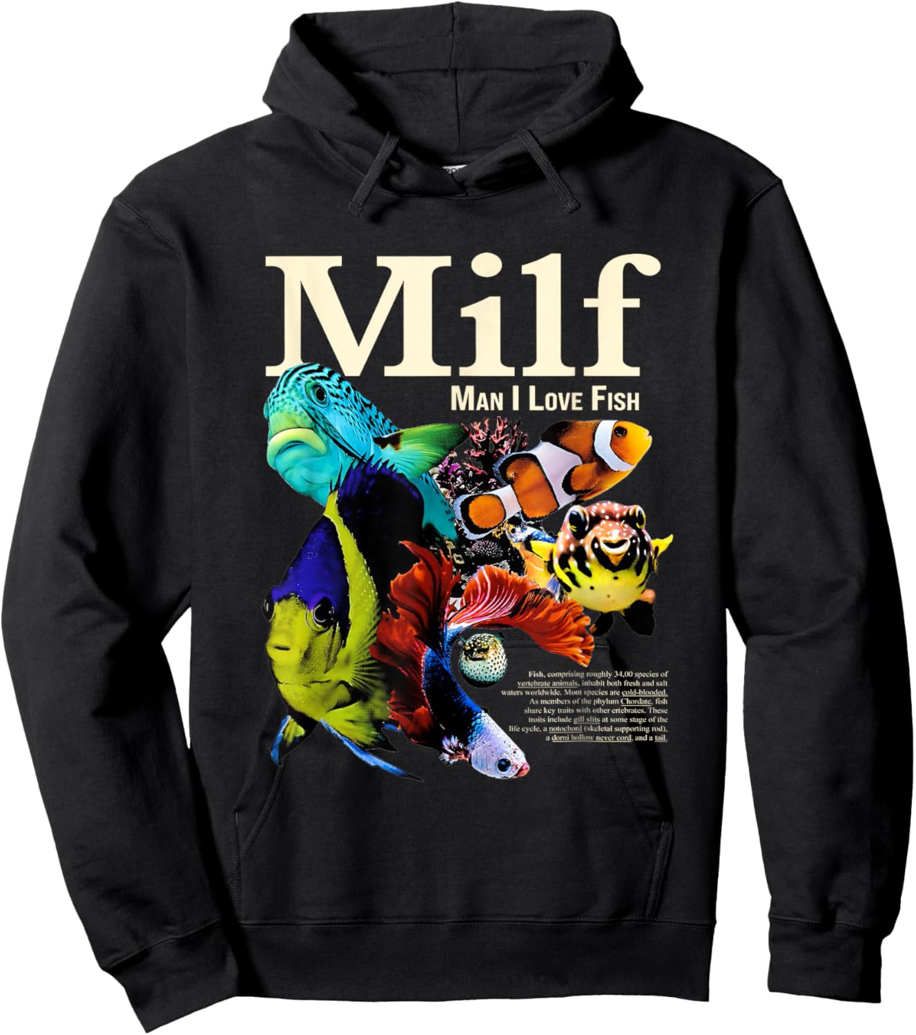 Milf Man I Love Fish Funny Fishing Hoodie - Hoodie | Black