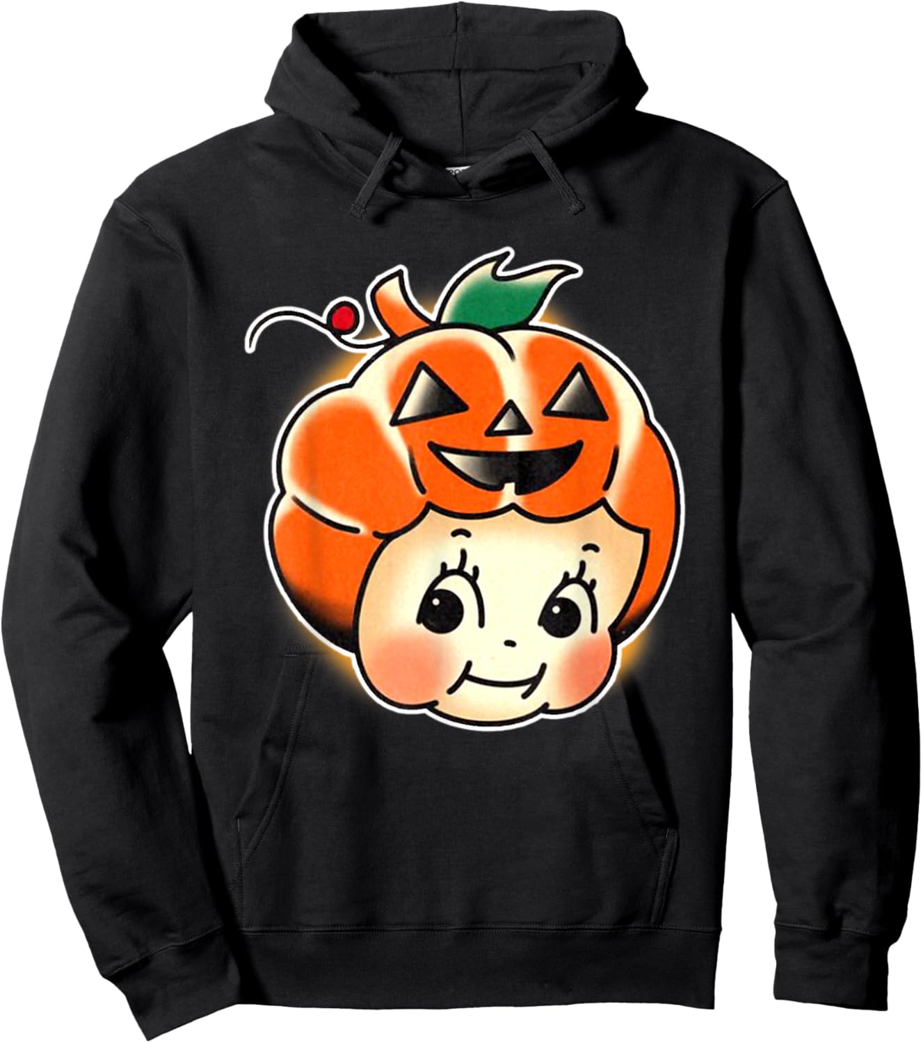 Kewpie Baby Pumpkin Jack-o-Lantern Hoodie - Hoodie | Black