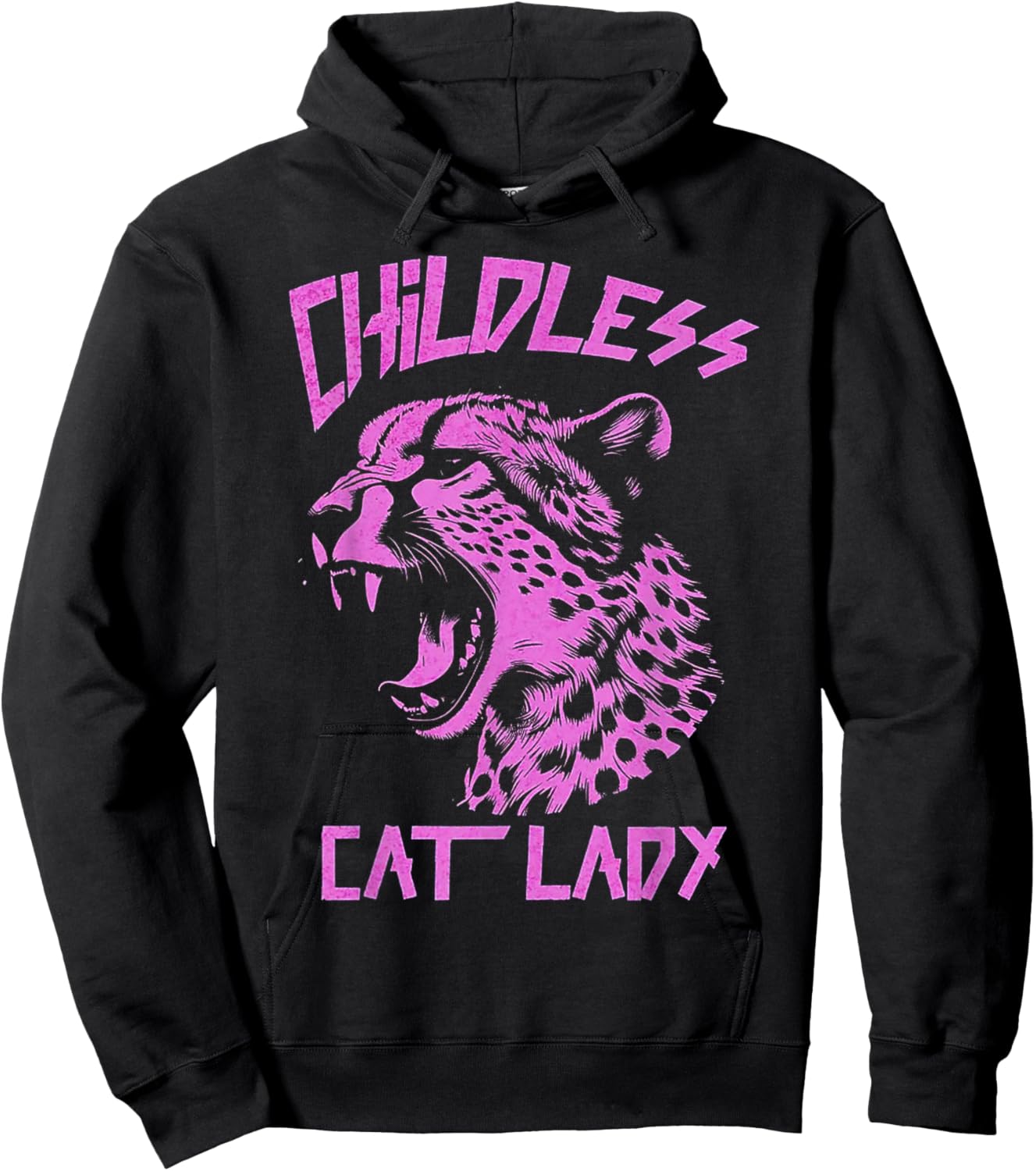 Leopard Childless Cat Lady Hoodie - Hoodie | Black