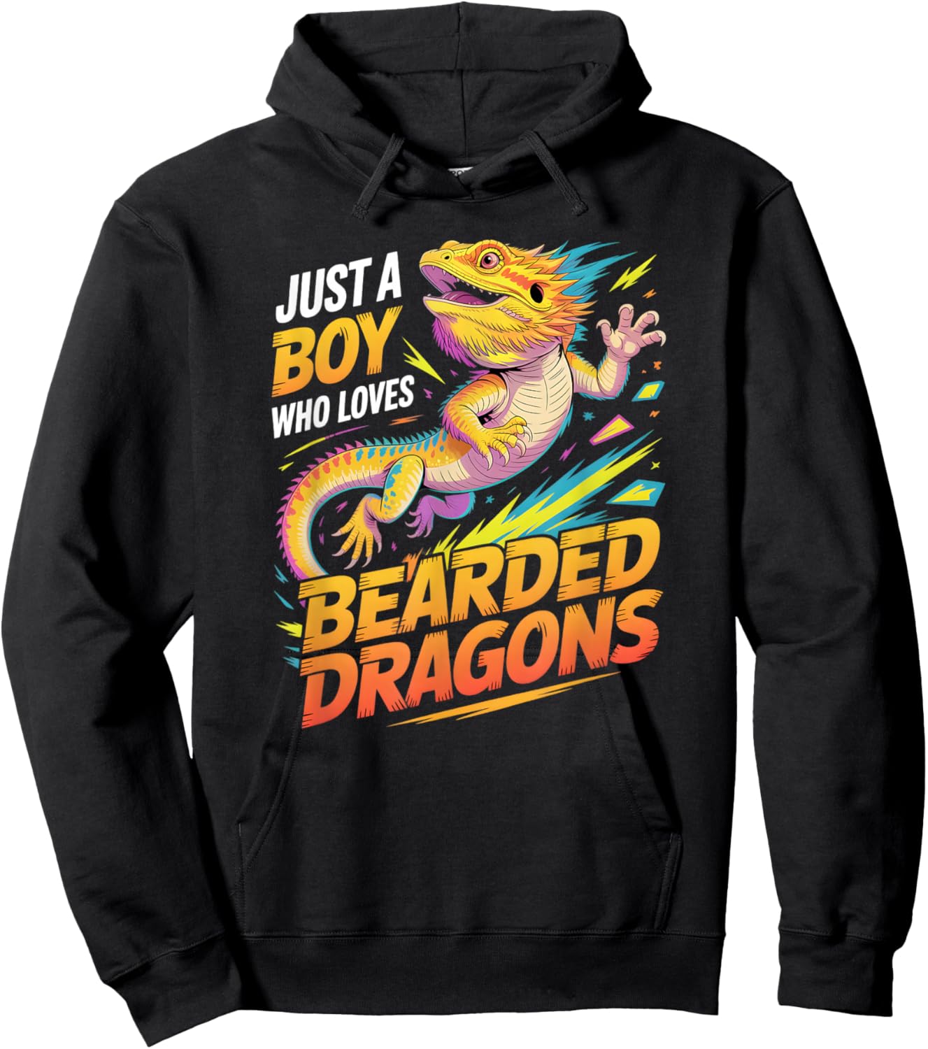 Boys Bearded Dragon Hoodie - Hoodie | Black