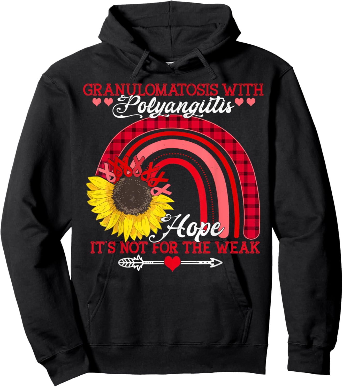 Sunflower Granulomatosis with Polyangiitis Awareness Hoodie - Hoodie | Black