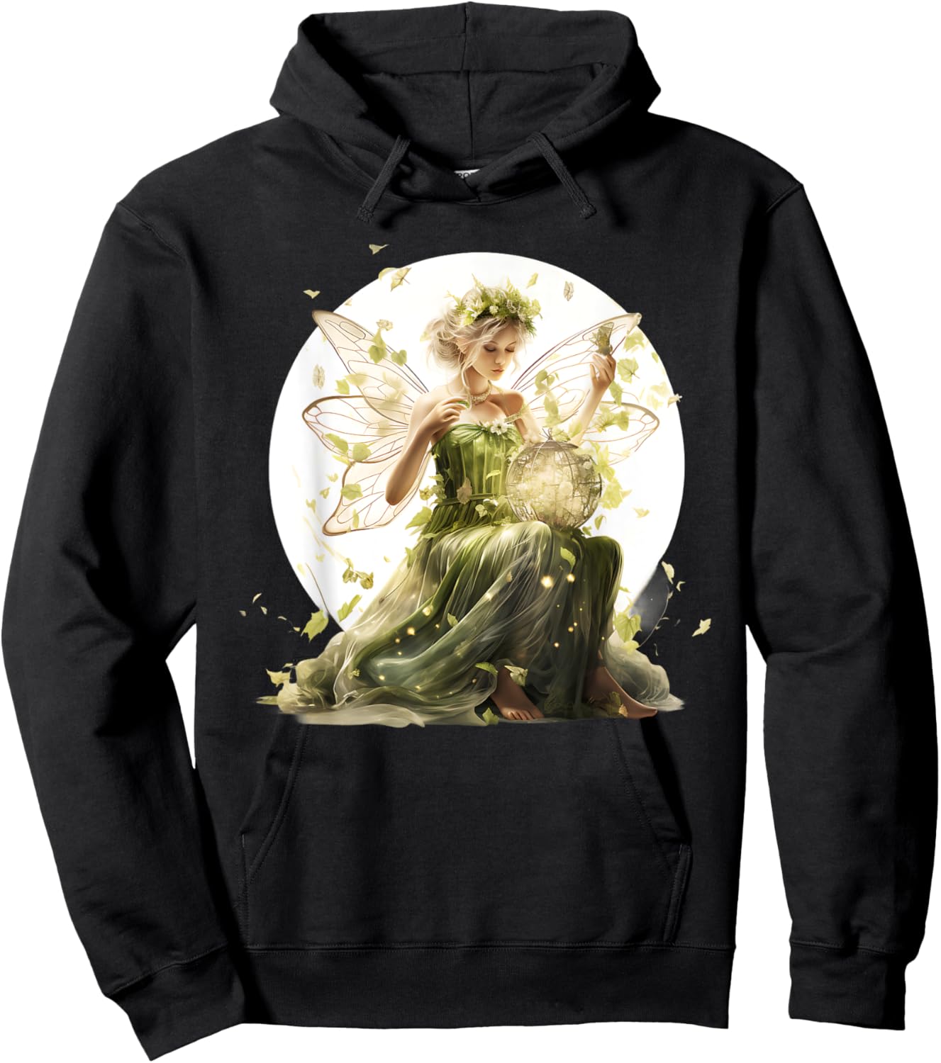 Enchanted Forest Fairy Mystical Butterfly & Floral Hoodie - Hoodie | Black