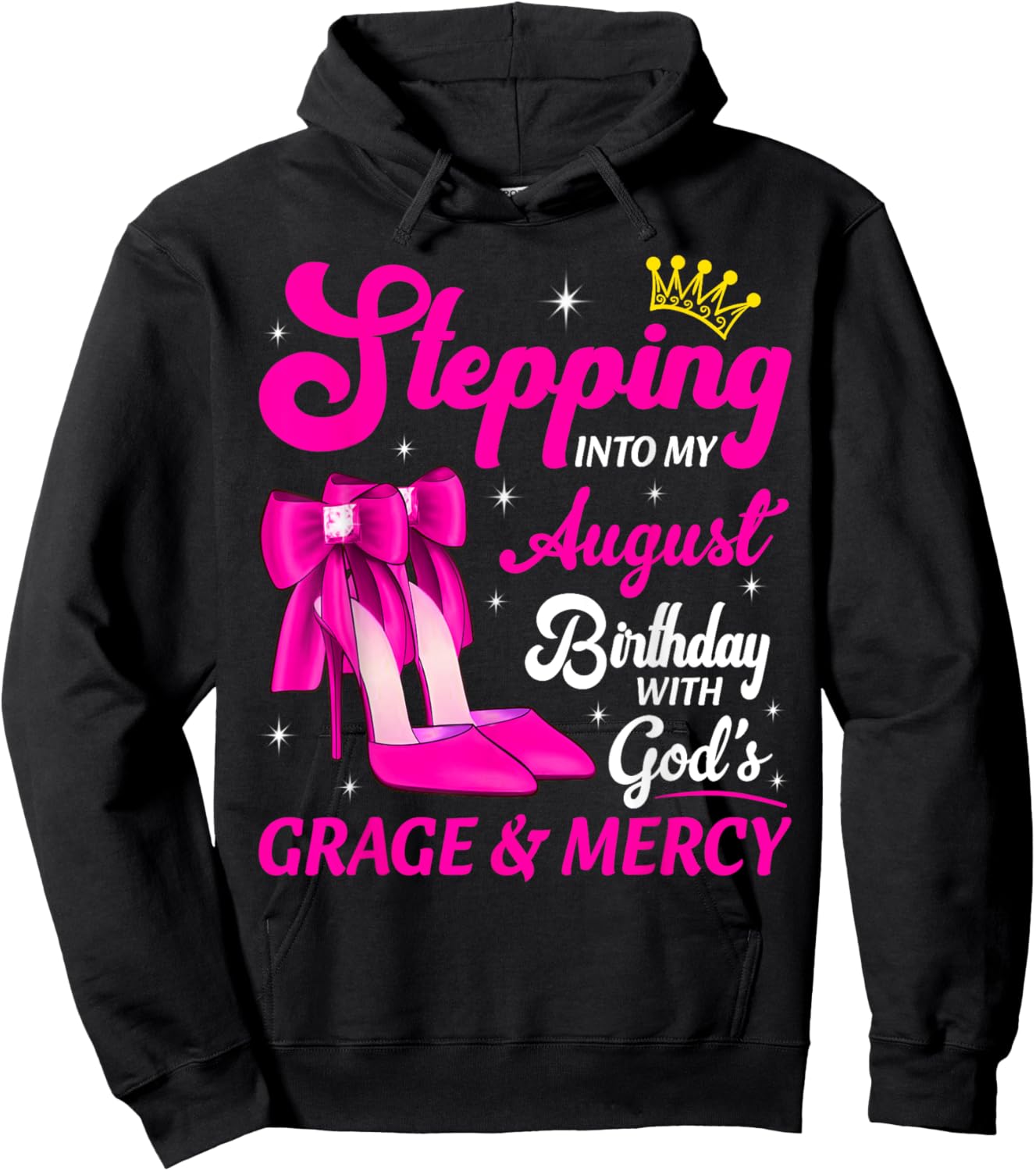 Stepping Into My August Birthday Queen Bday Month Hoodie - Hoodie | Black