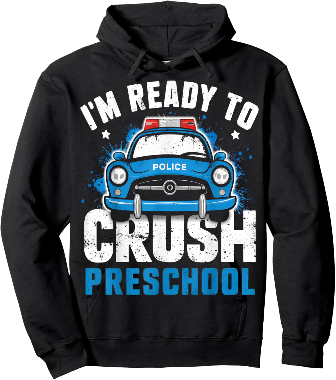 Back To School First Day Of Preschool Police Car Boys Hoodie - Hoodie | Black