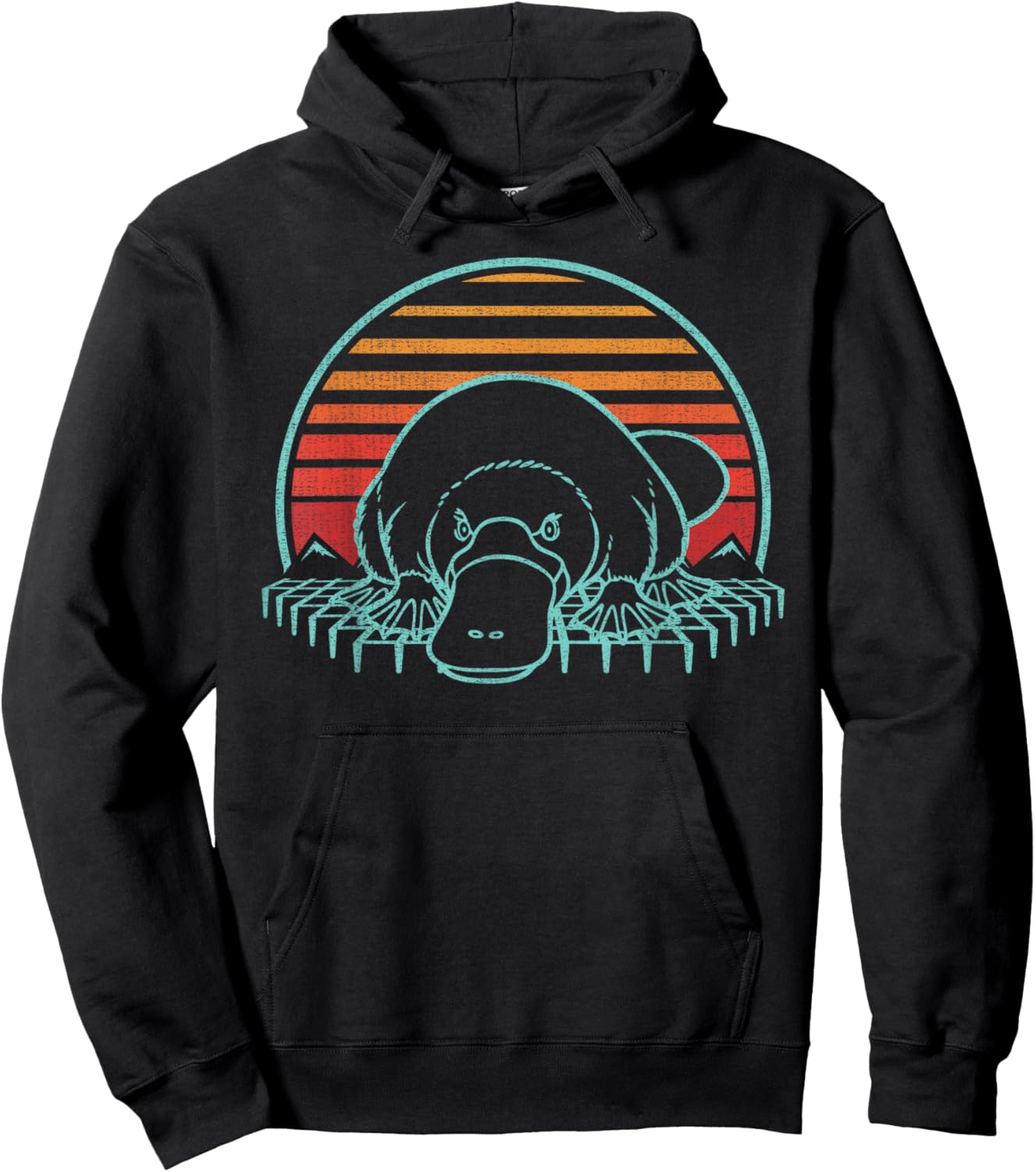 Platypus Lover Animal Retro Vintage 80s Hoodie - Hoodie | Black