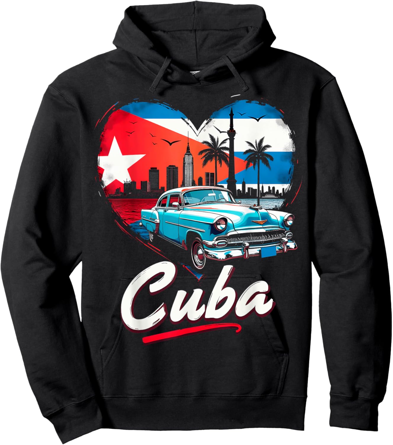 Cuba Retro Love Hoodie - Hoodie | Black