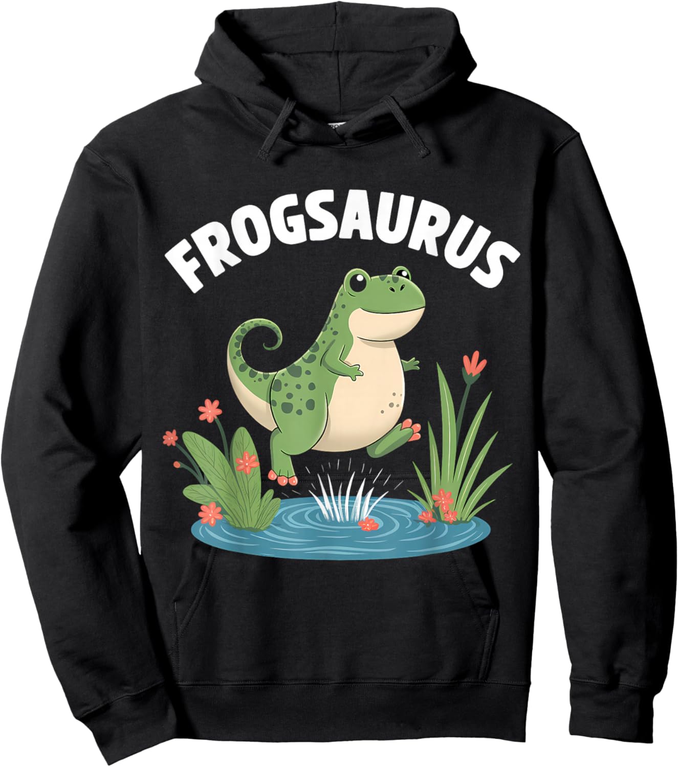 Frog Dinosaur Toad T-Rex Dino Funny Frog Hoodie - Hoodie | Black