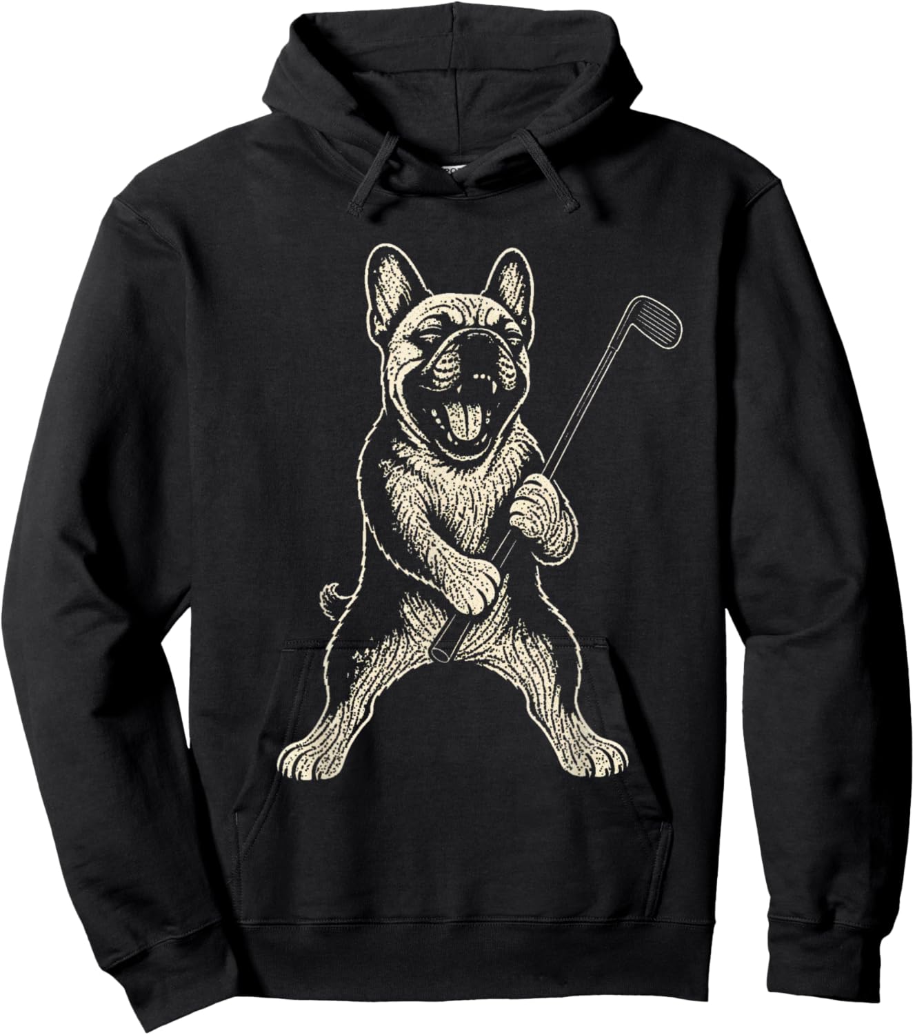 French Bulldog Golf Sports Vintage Dog Lover Hoodie - Hoodie | Black