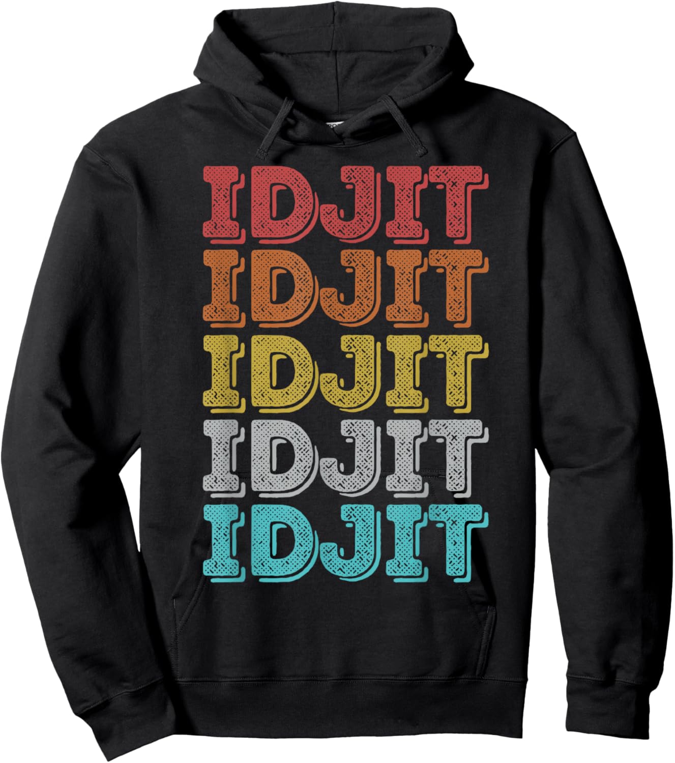 Vintage Retro Idjit Hoodie - Hoodie | Black