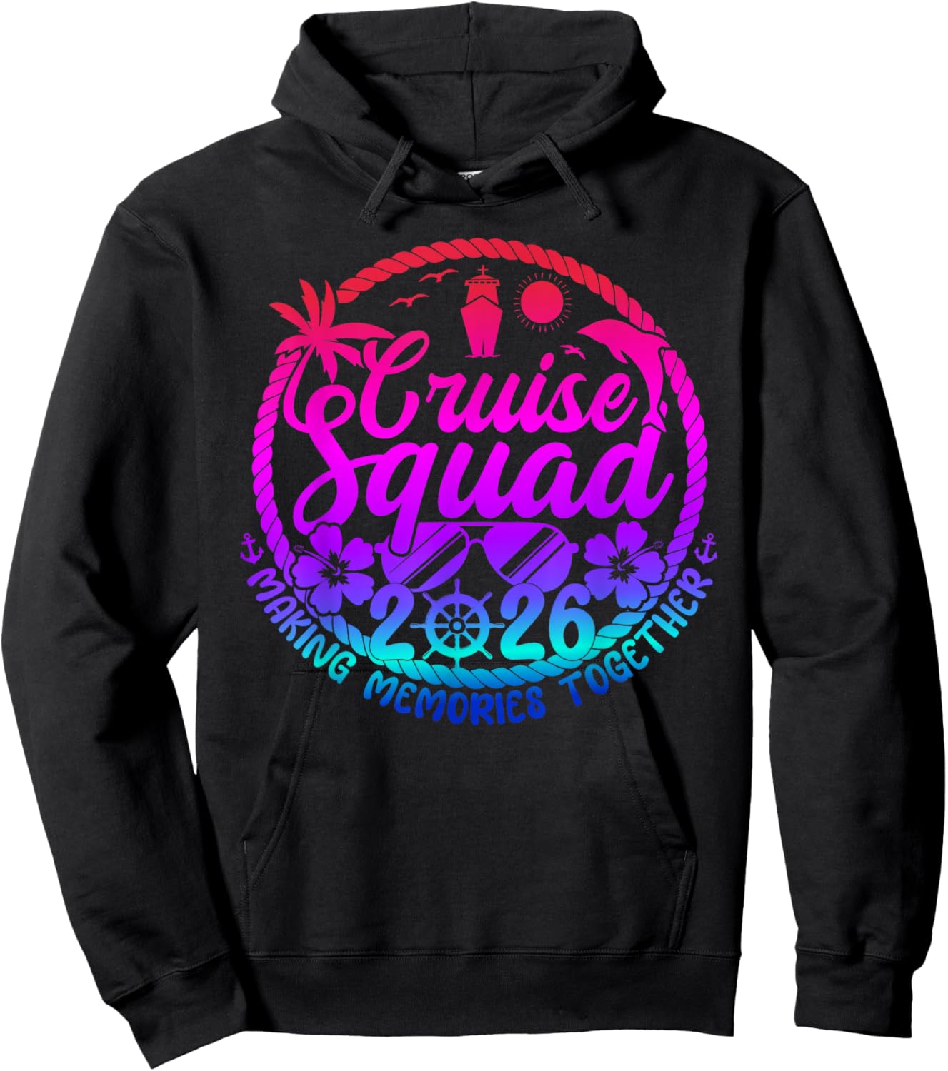 Cruise Squad 2026 Summer Vacation Matching Family Cruise Hoodie - Hoodie | Black