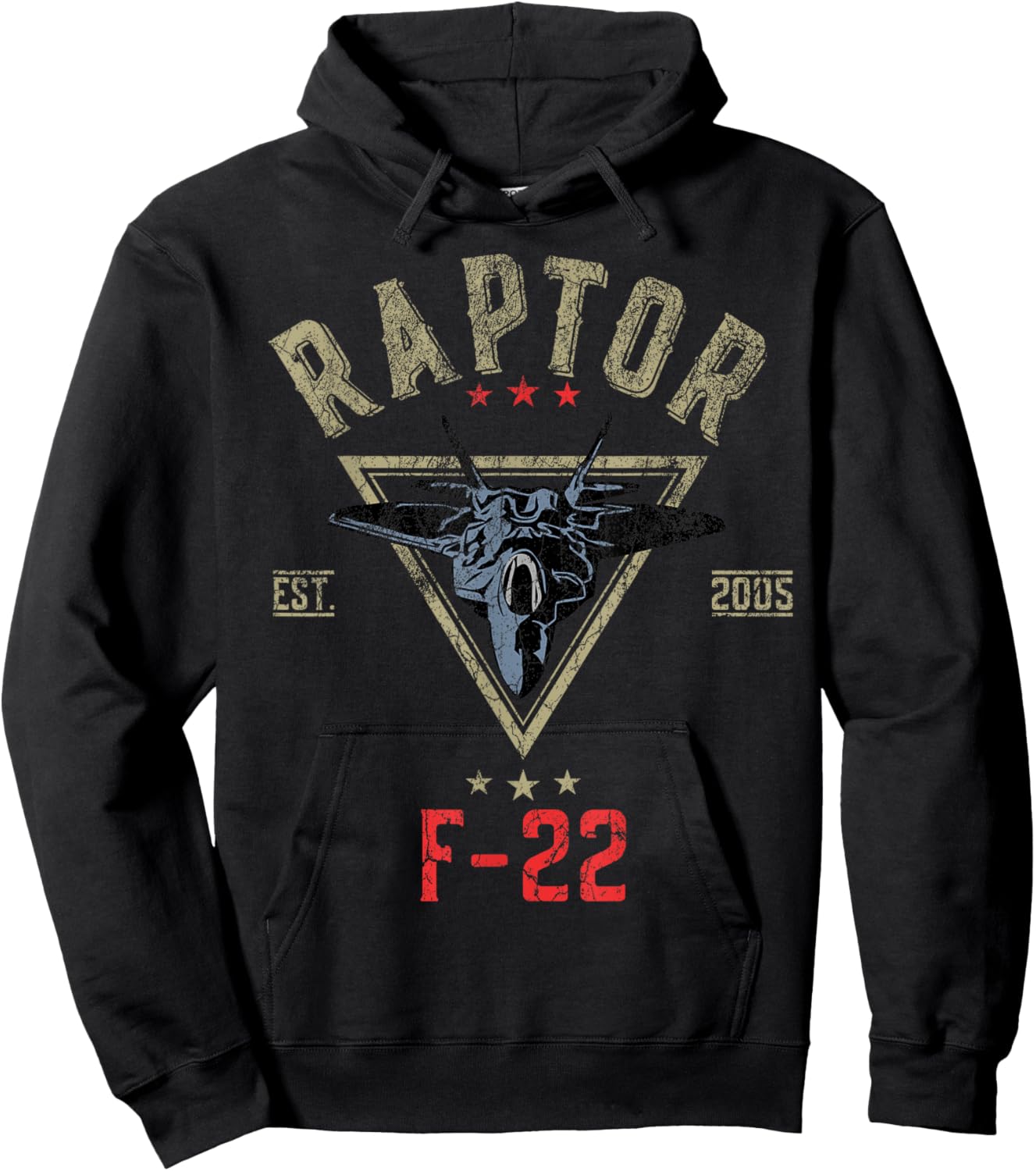 Vintage F-22 Raptor Fighter Jet | Aircraft Veteran Hoodie - Hoodie | Black