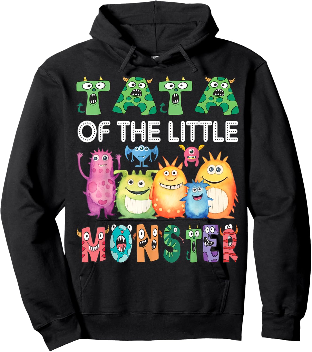 Tata Of The Little Monster Kids 1St Birthday Party Hoodie - Hoodie | Black