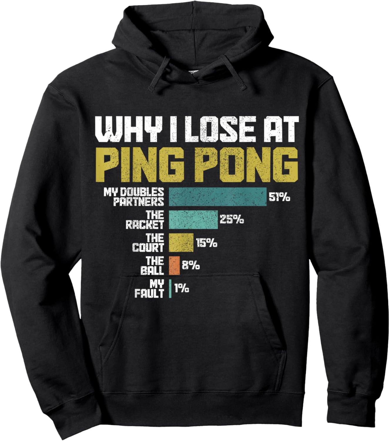 Why I Lose At Ping Pong Funny Table Tennis Hoodie - Hoodie | Black