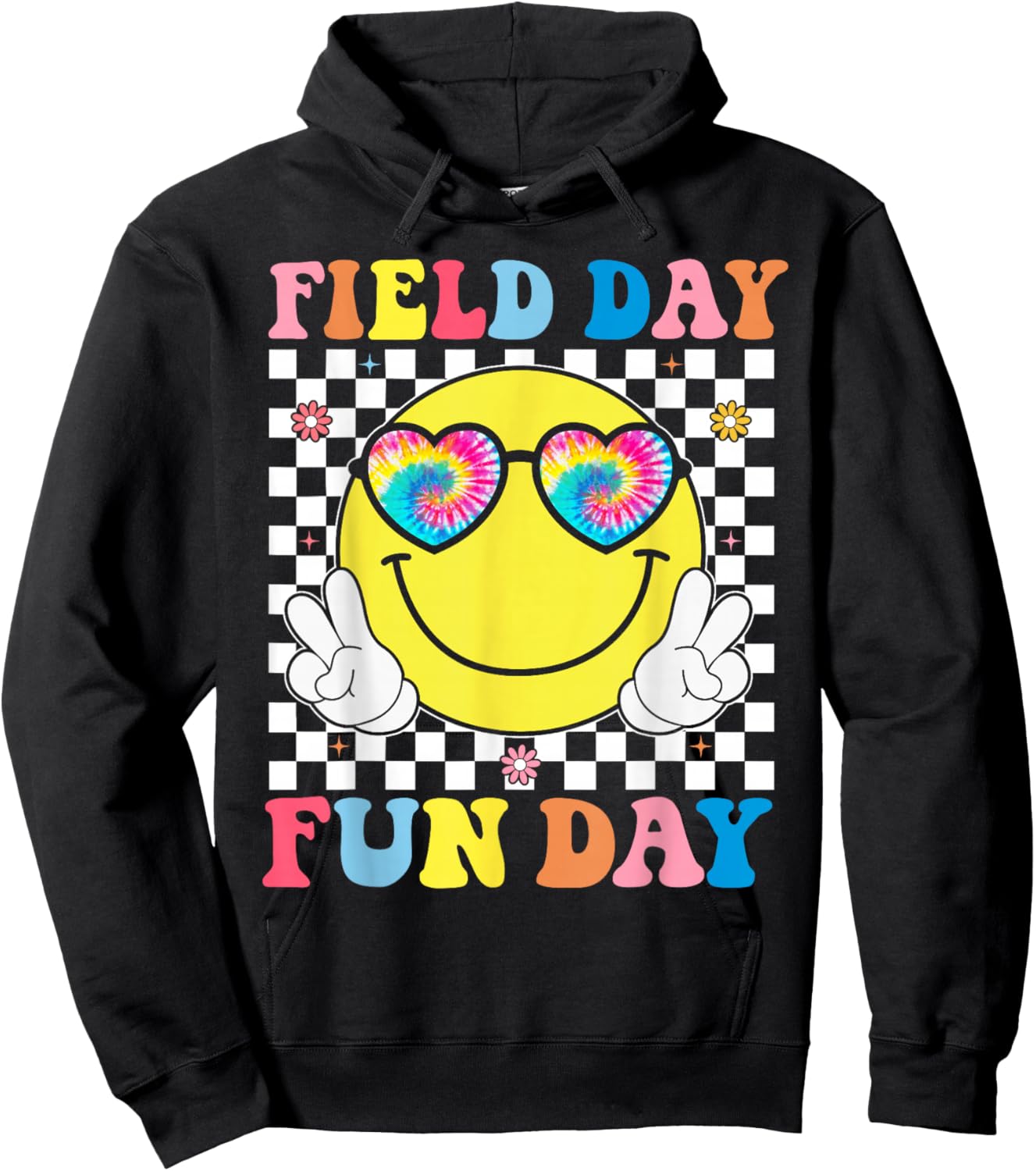 Hippie Field Day Fun Day for Teacher Kids Field Day 2026 Hoodie - Hoodie | Black