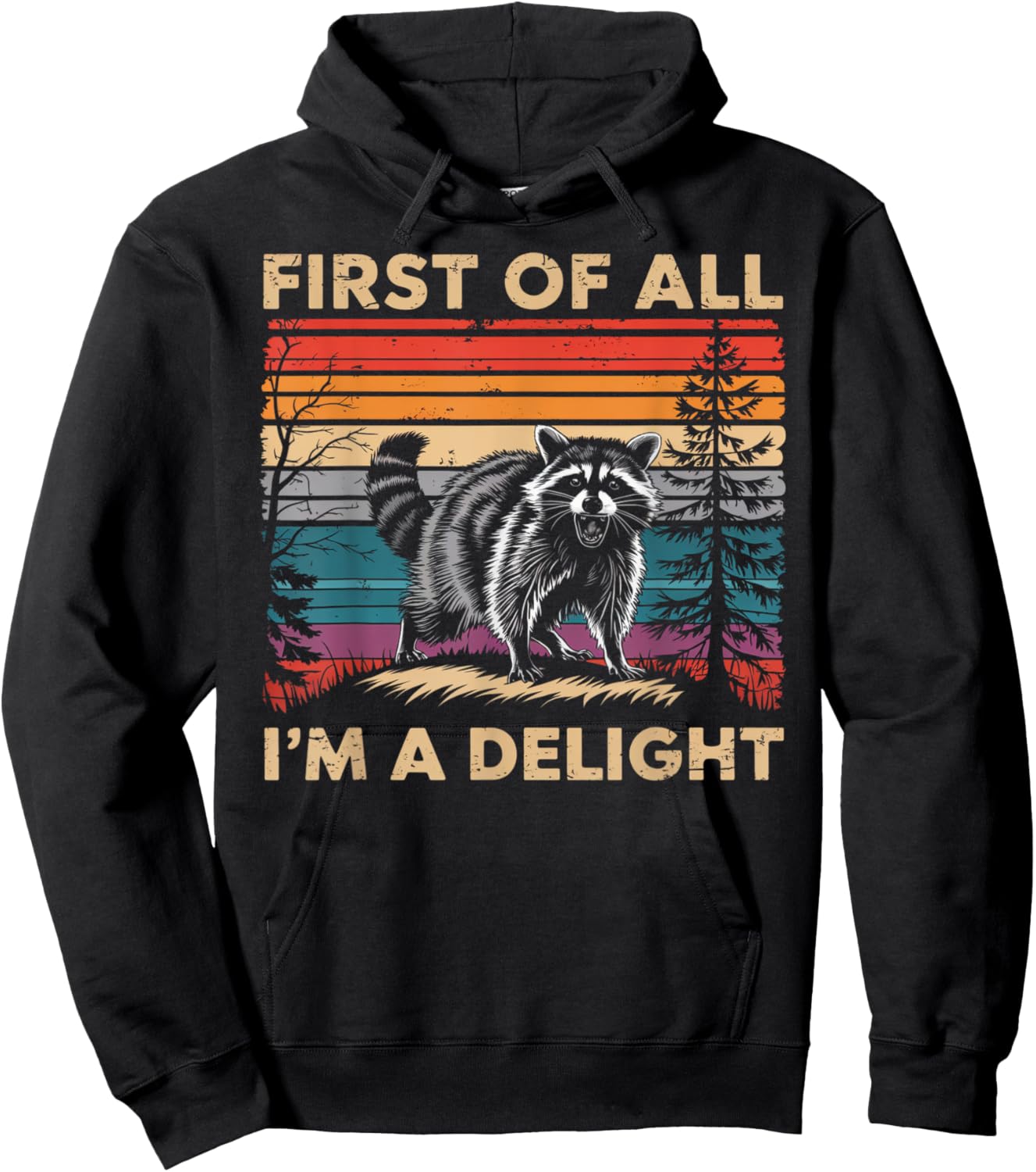 Raccoon First Of All Im A Delight Racoon Gifts Women Hoodie - Hoodie | Black
