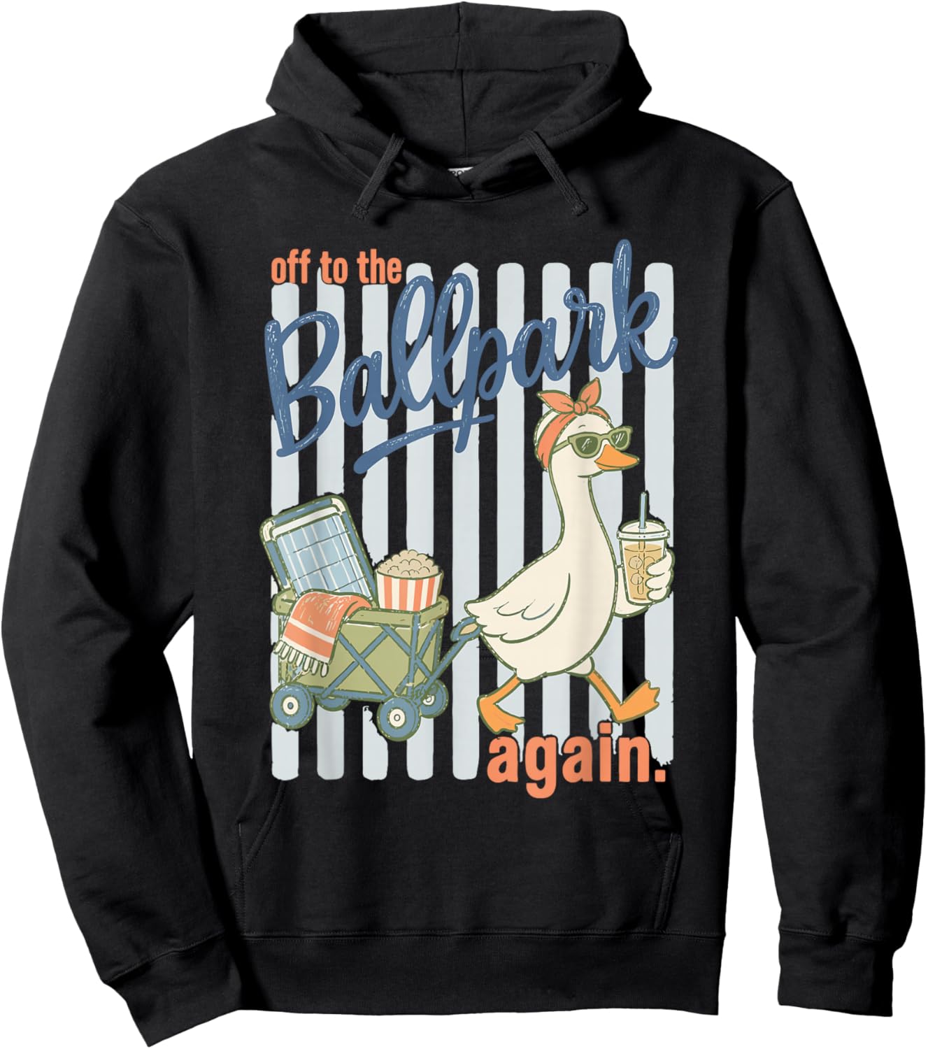 Off to the Ballpark Again Silly Goose Baseball Mom Game Day Hoodie - Hoodie | Black