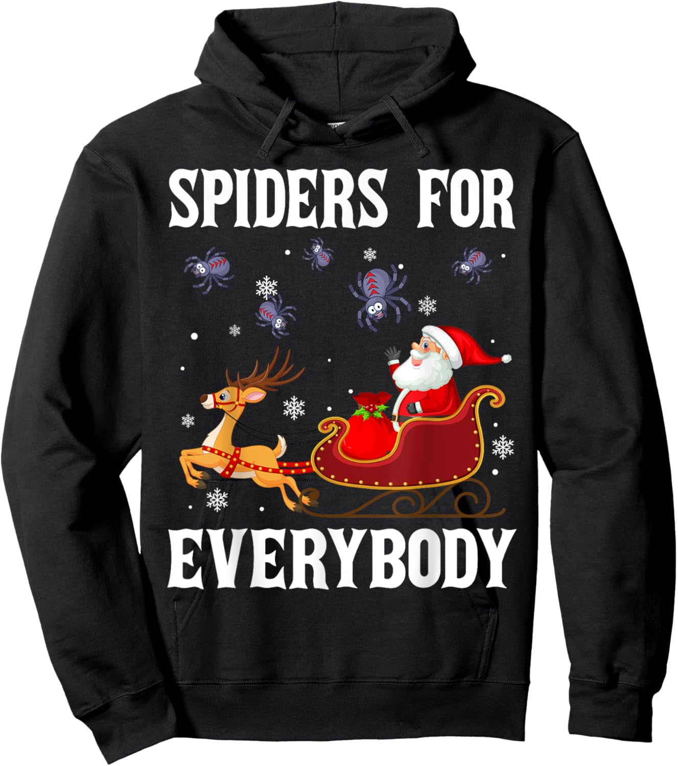 Spiders For Everybody Christmas Santa Claus Spider Xmas Hoodie - Hoodie | Black
