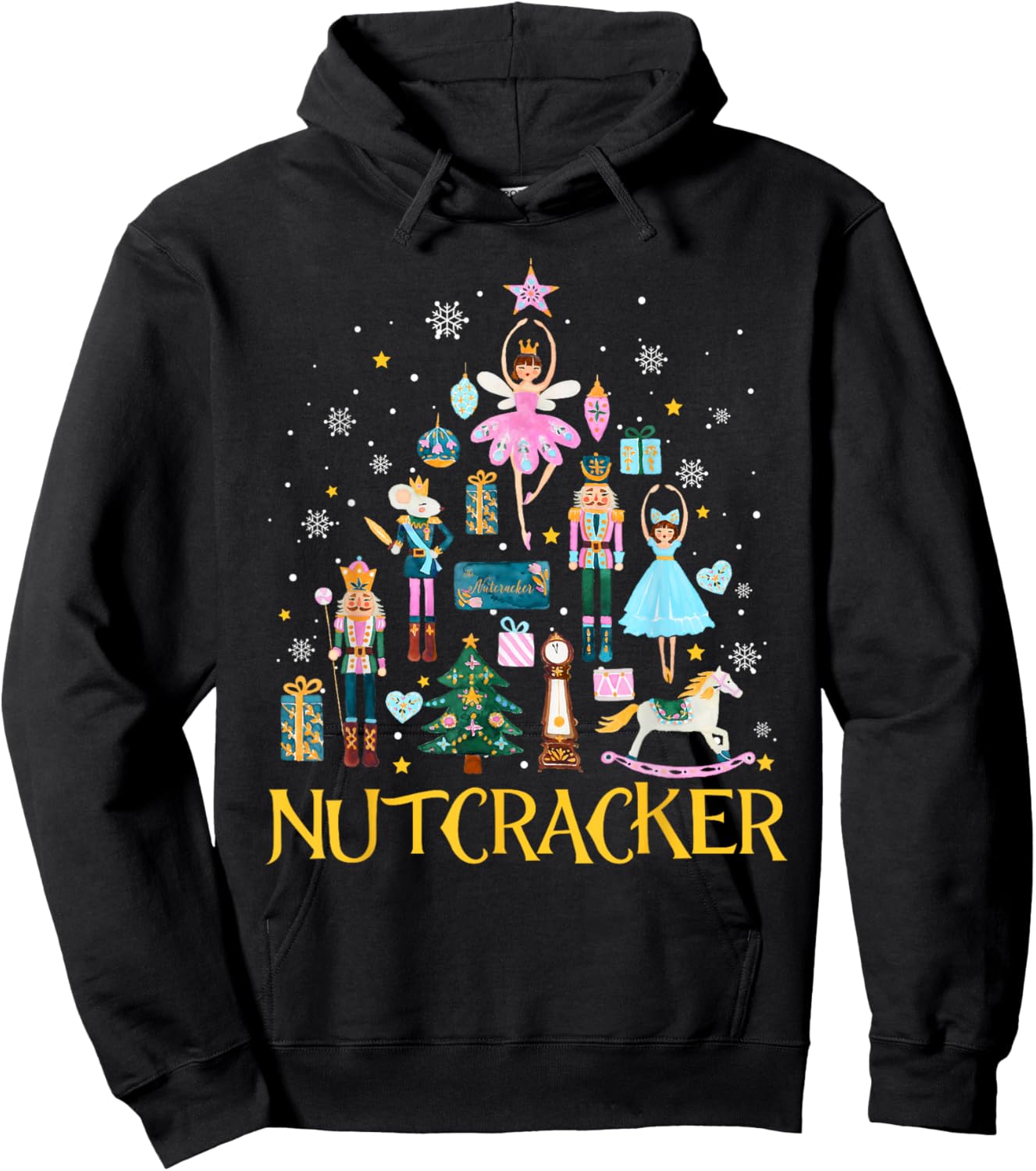 Nutcracker Crackin' Merry Christmas Xmas Pajamas Holiday Hoodie - Hoodie | Black