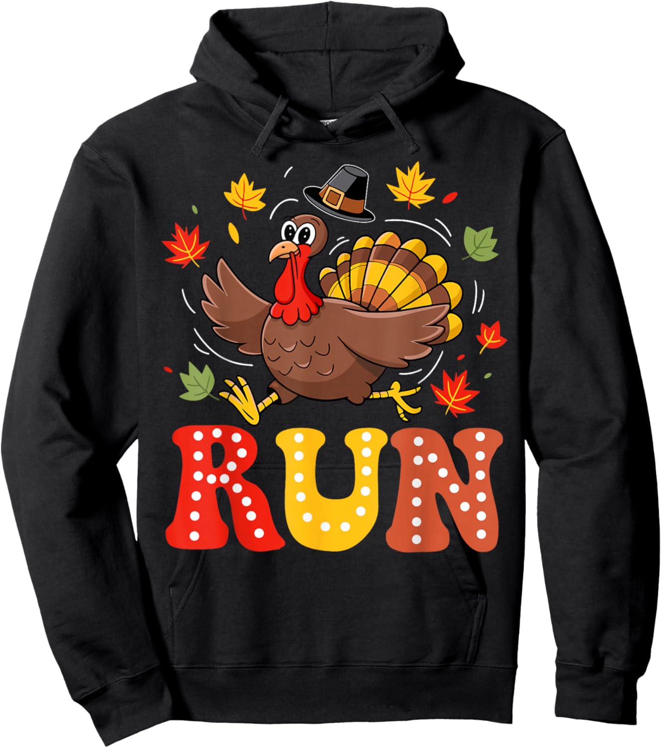 Turkey Run Costume Thanksgiving Running Turkey Trot Hoodie - Hoodie | Black