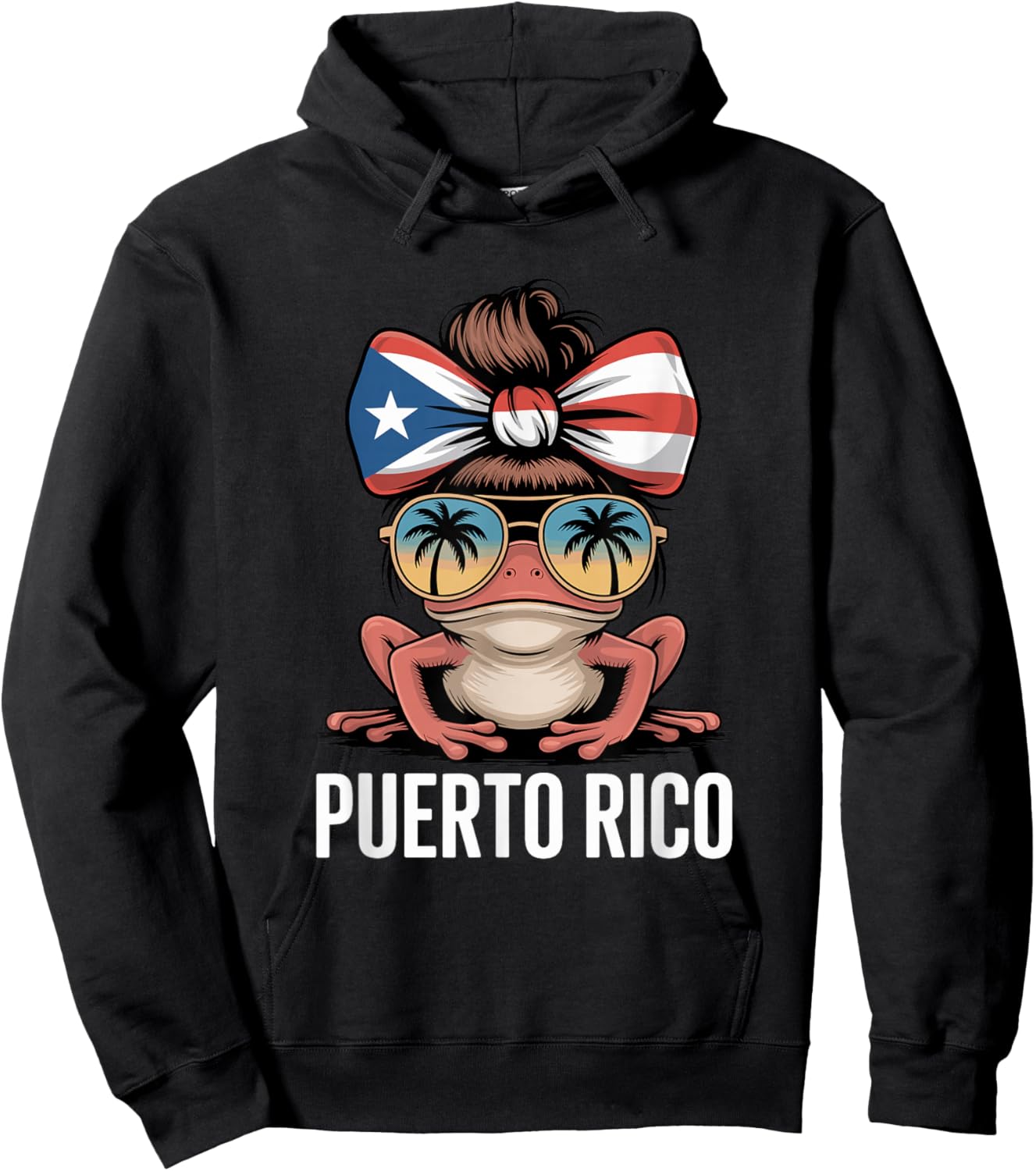 Boricua Coqui Frog Puerto Rico Puerto Rican Woman Hoodie - Hoodie | Black