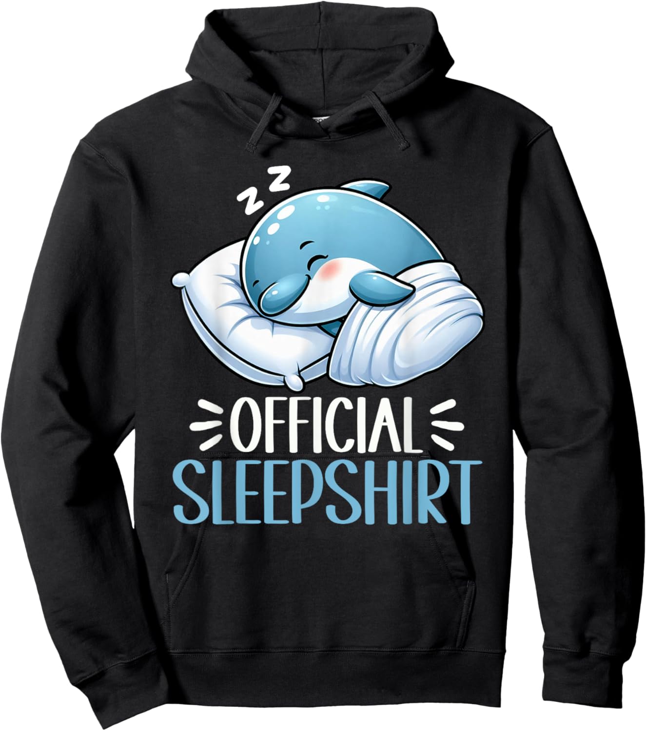 Official Sleepshirt Dolphin Cute Pajamas Night Wear Snooze Hoodie - Hoodie | Black
