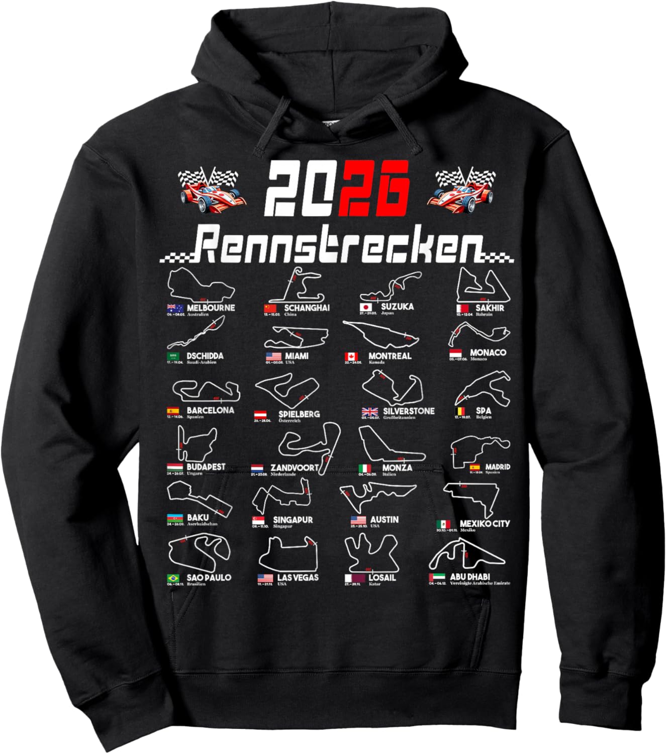 2026 Motorsport Calendar Hoodie - Hoodie | Black