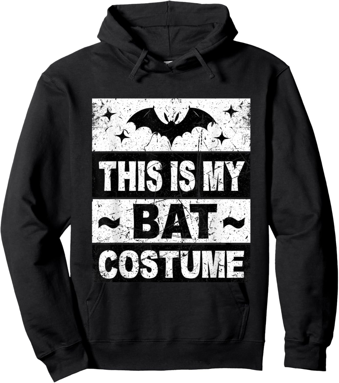 Retro Bat Costume Shirt Halloween Bat Lazy Easy Kids Adult Hoodie - Hoodie | Black