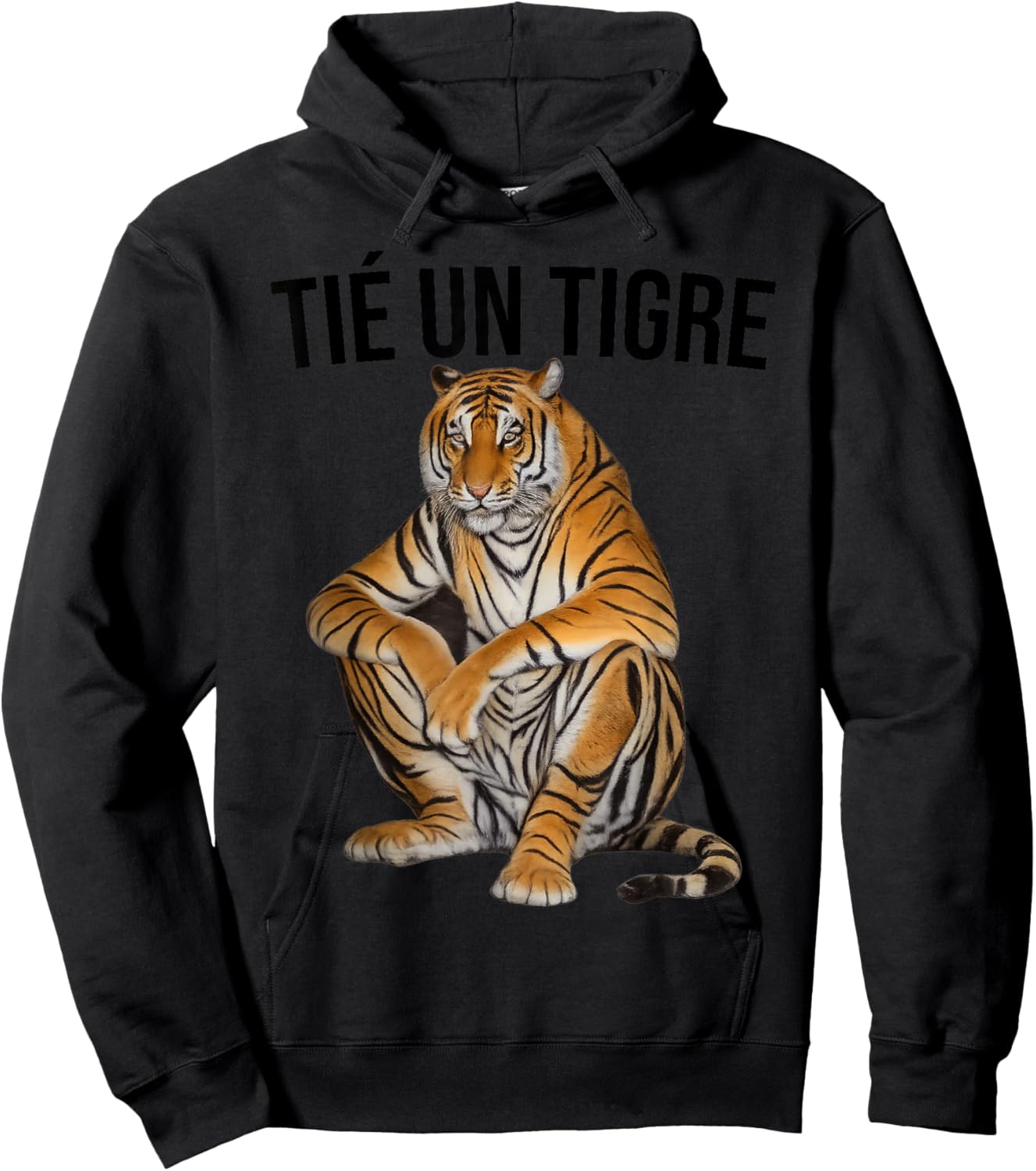 T Shirt Tié Un Tigre Hoodie - Hoodie | Black