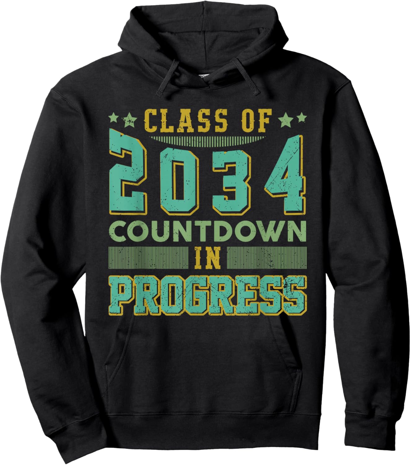 Class of 2034 Countdown in Progress Fun Back to School Retro Hoodie - Hoodie | Black