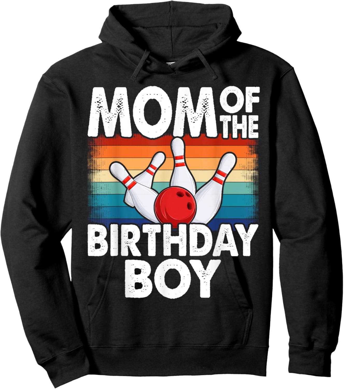 Mom of the Birthday Boy Matching Family Bowling Birthday Hoodie - Hoodie | Black