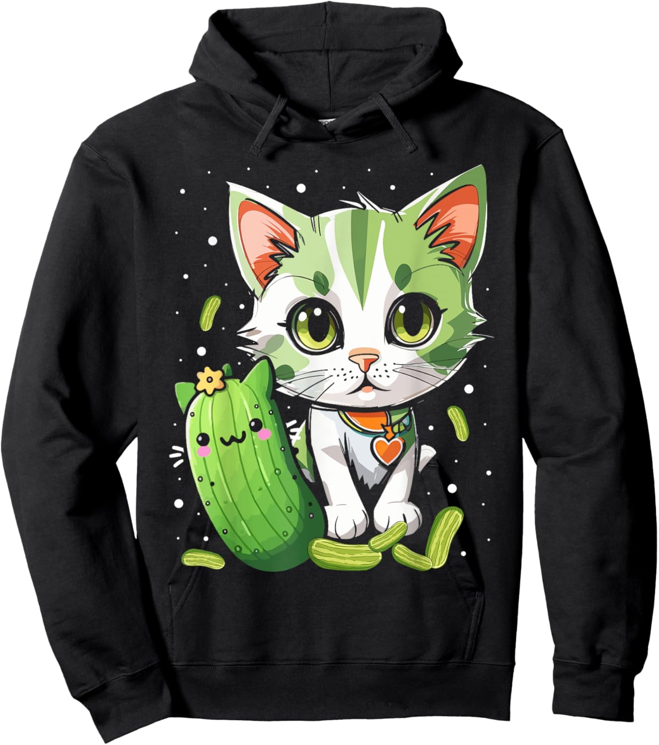 Funny Kittens vs Gherkin Pickle Cat Mom Lady Hoodie - Hoodie | Black