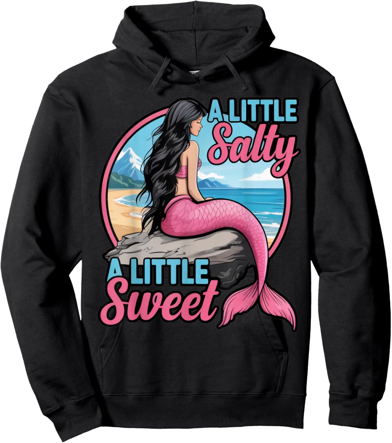 Little Salty Little Sweet Funny Salt Squad Mermaid Salty Hoodie - Hoodie | Black