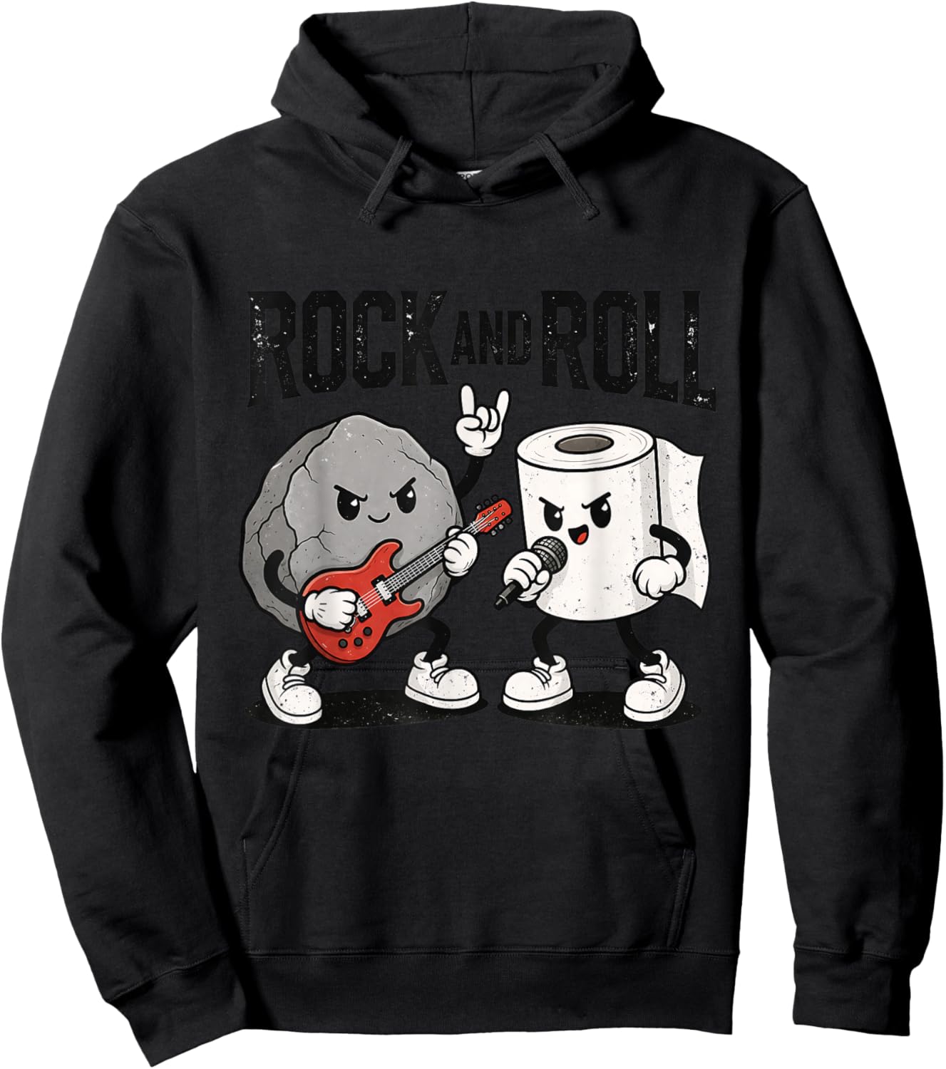 Funny Rock and Roll Band Pun Music Lover Hoodie - Hoodie | Black